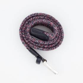 Ceinture tressée élastique en lainage bleu gris rouge