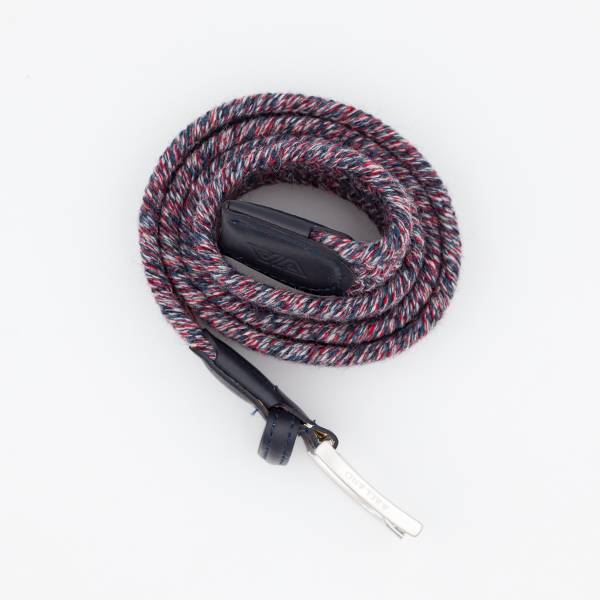 Ceinture tressée élastique en lainage bleu gris rouge