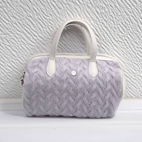 Sac à main torsade boletto en cashmere ciel blanc