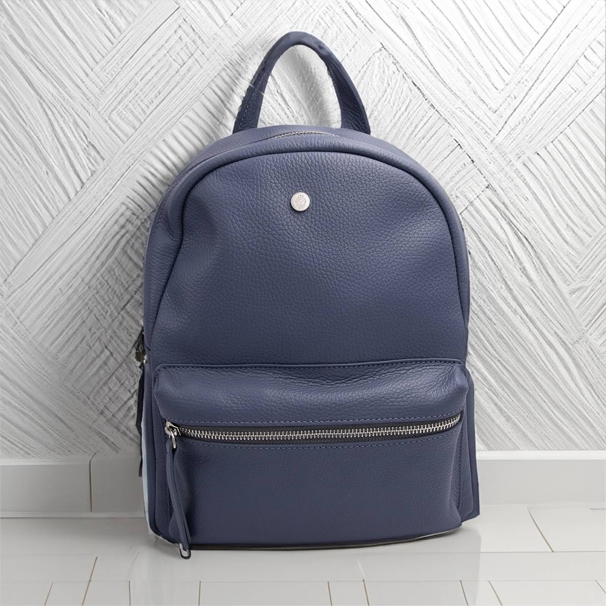 Sac à dos en cuir grainé denim denim