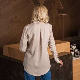 Chemisier fluide dos pli creux beige