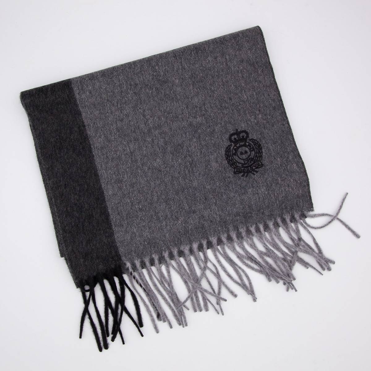 Echarpe en laine et cachemire anthracite gris