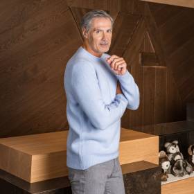 Pull extrasoft en cashmere ciel