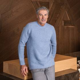 Pull extrasoft en cashmere bleu gris