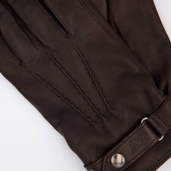 Gants en cuir nappa doublés cachemire marron marron