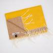 Echarpe bicolore en soie et cashmere jaune miele