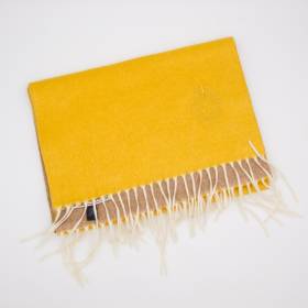 Echarpe bicolore en soie et cashmere jaune miele