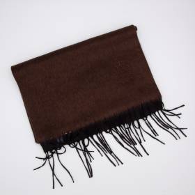 Echarpe bicolore en soie et cashmere brun graphite .