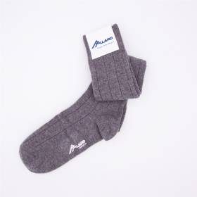 Chaussettes hautes homme en cachemire gris