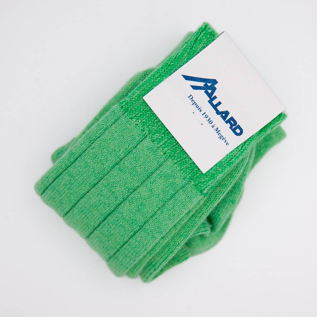 Chaussettes hautes homme en cachemire vert pomme
