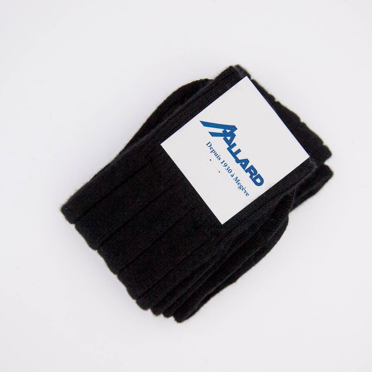 Chaussettes hautes homme en cachemire noir