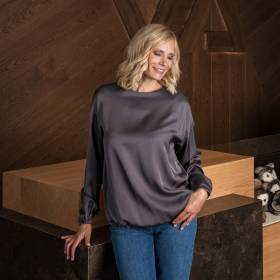 Blouse col rond graphite