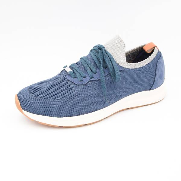 Baskets stretch à lacets bouclés jeans marbre