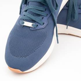 Baskets stretch à lacets bouclés jeans marbre