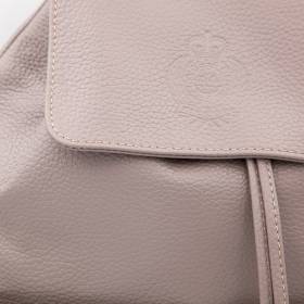 Sac à dos cuir avec poches à rabats taupe