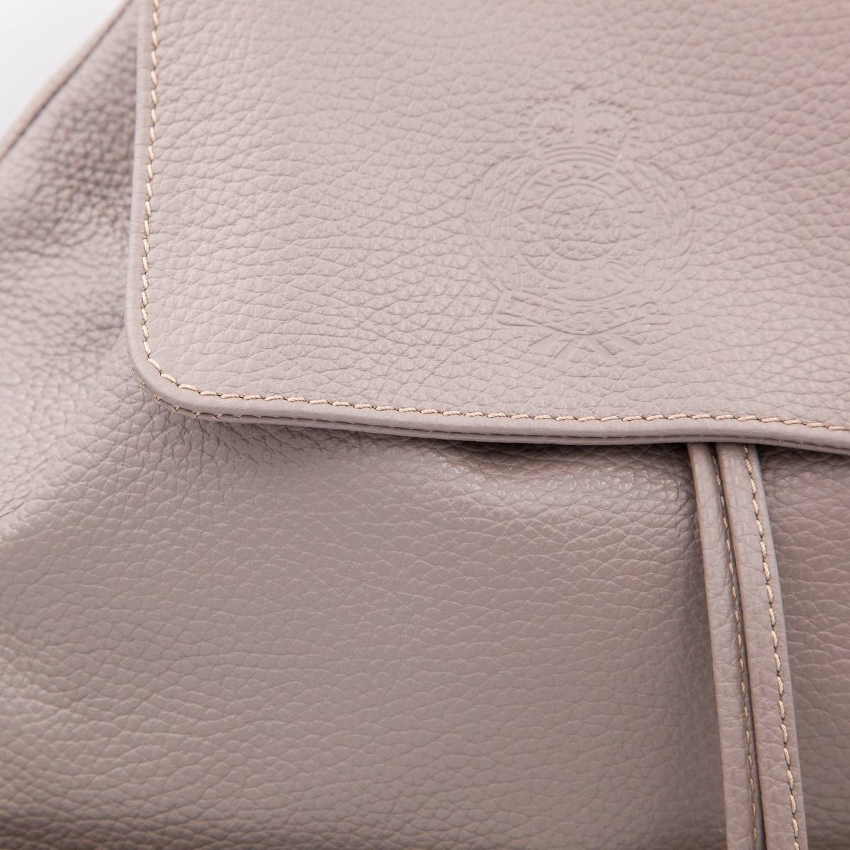 Sac à dos cuir avec poches à rabats taupe