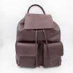 Sac à dos cuir avec poches à rabats ebène