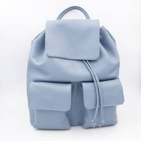 Sac à dos cuir avec poches à rabats jeans