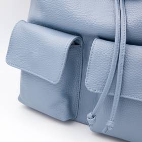 Sac à dos cuir avec poches à rabats jeans
