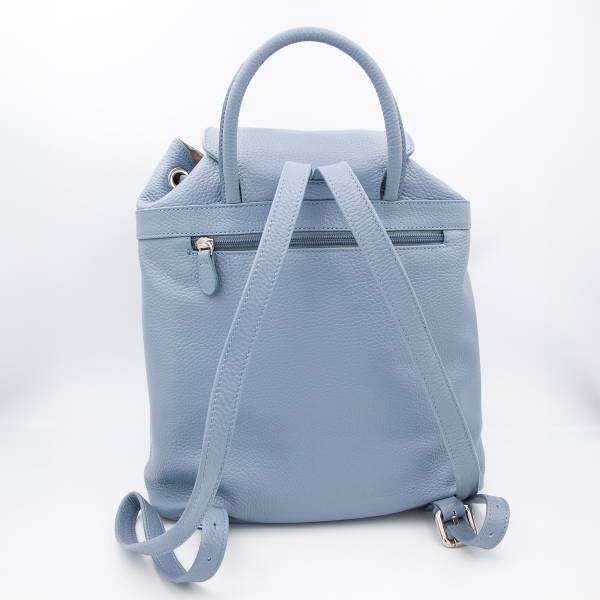 Sac à dos cuir avec poches à rabats jeans