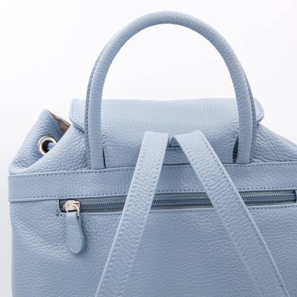 Sac à dos cuir avec poches à rabats jeans