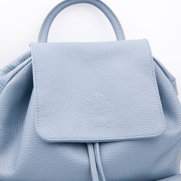 Sac à dos cuir avec poches à rabats jeans