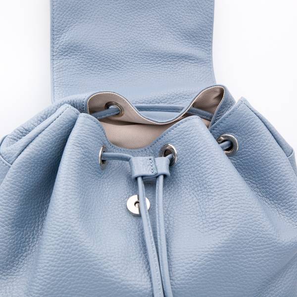 Sac à dos cuir avec poches à rabats jeans