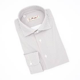 Chemise stretch à motif pied de puce gris