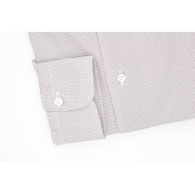 Chemise stretch à motif pied de puce gris