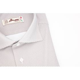 Chemise stretch à motif pied de puce gris