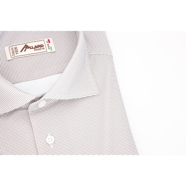Chemise stretch à motif pied de puce gris
