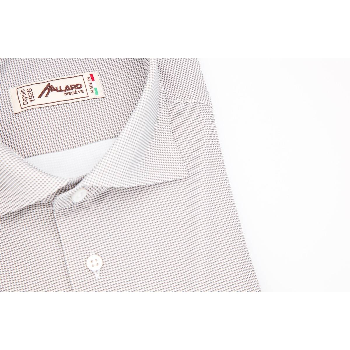 Chemise stretch à motif pied de puce gris