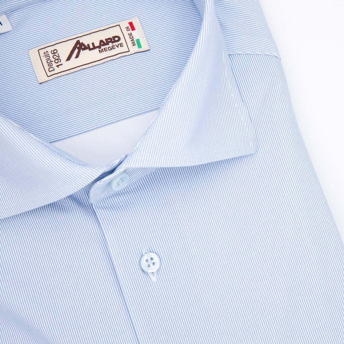Chemise stretch rayée milleraies ciel