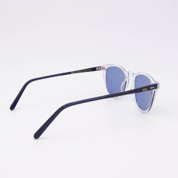Lunettes de soleil à monture fine AA transparent bleu azur