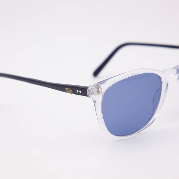 Lunettes de soleil à monture fine AA transparent bleu azur