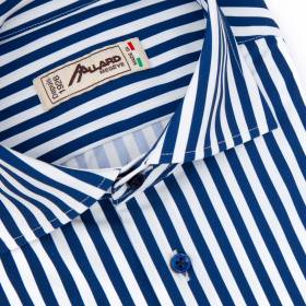 Chemise stretch à rayures larges marine