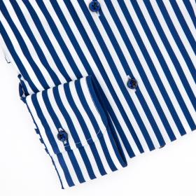 Chemise stretch à rayures larges marine