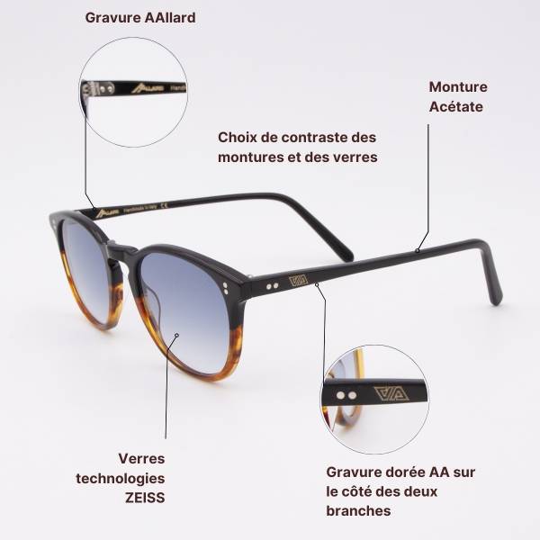 Lunettes de soleil à monture fine AA silver silver silver