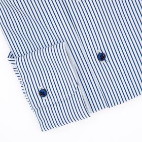 Chemise stretch à rayures avec poche blanc marine
