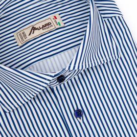 Chemise performance rayure moyenne a blanc marine