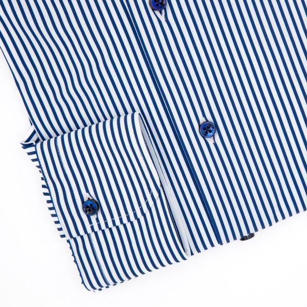 Chemise performance rayure moyenne a blanc marine