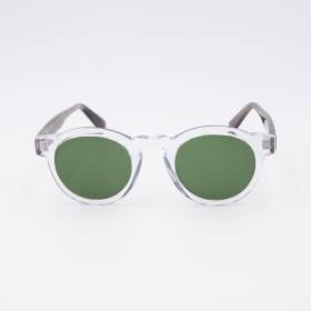 Lunettes de soleil rondes AA transparent silver vert
