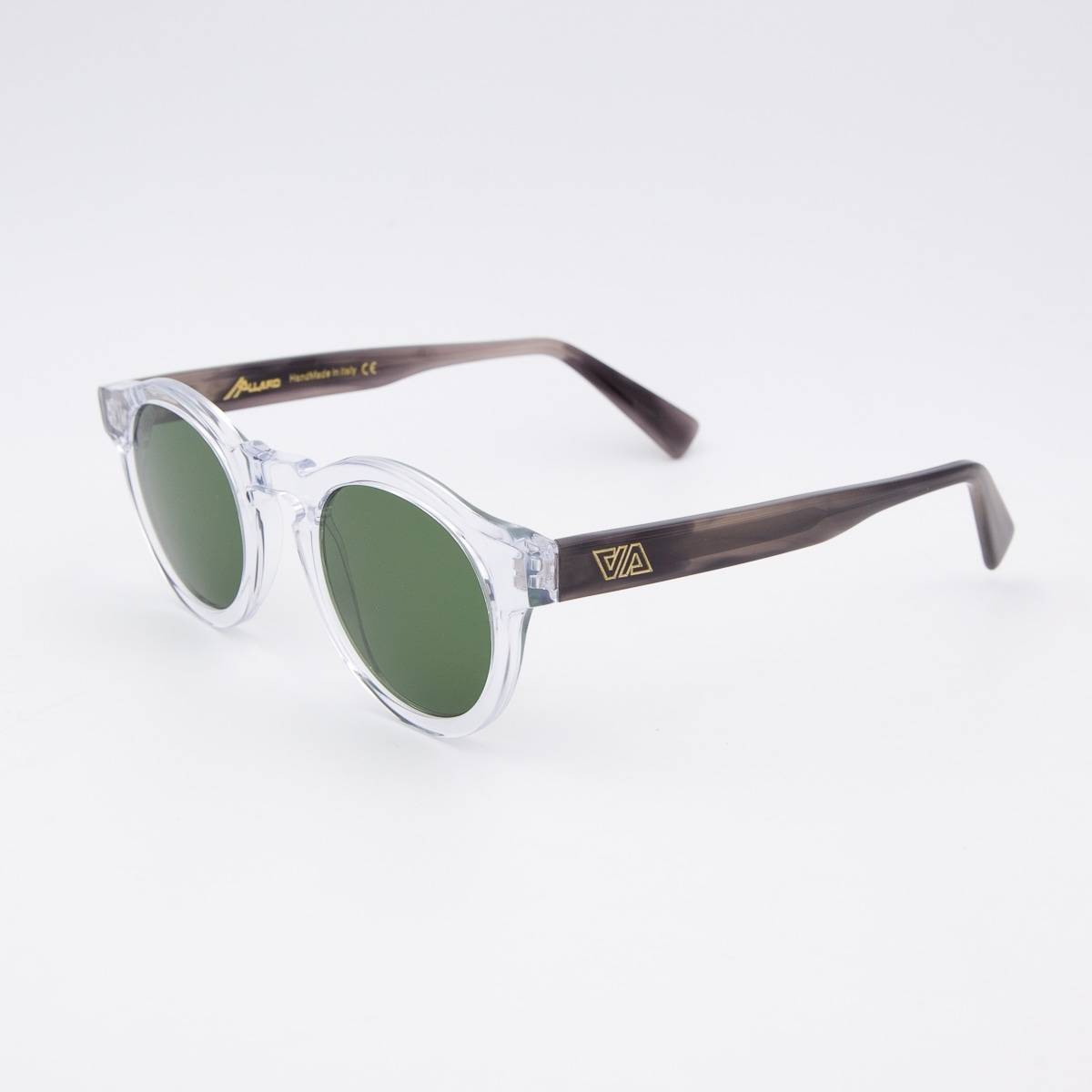 Lunettes de soleil rondes AA transparent silver vert
