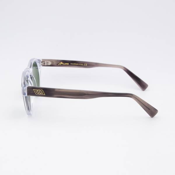Lunettes de soleil rondes AA transparent silver vert