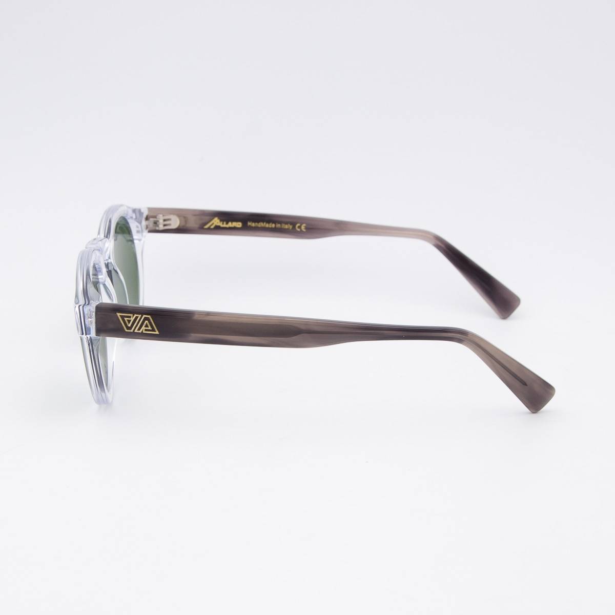Lunettes de soleil rondes AA transparent silver vert
