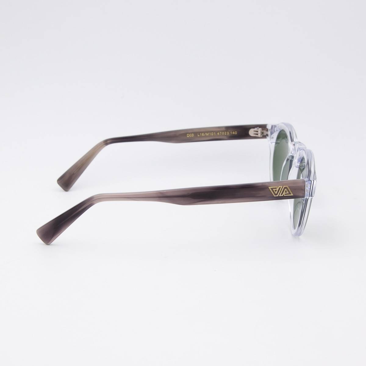 Lunettes de soleil rondes AA transparent silver vert