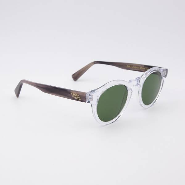 Lunettes de soleil rondes AA transparent silver vert