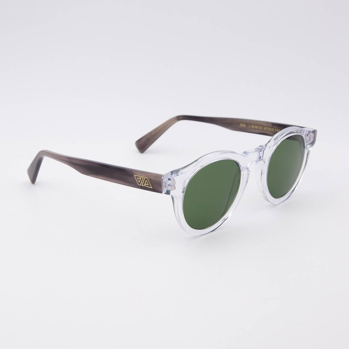 Lunettes de soleil rondes AA transparent silver vert