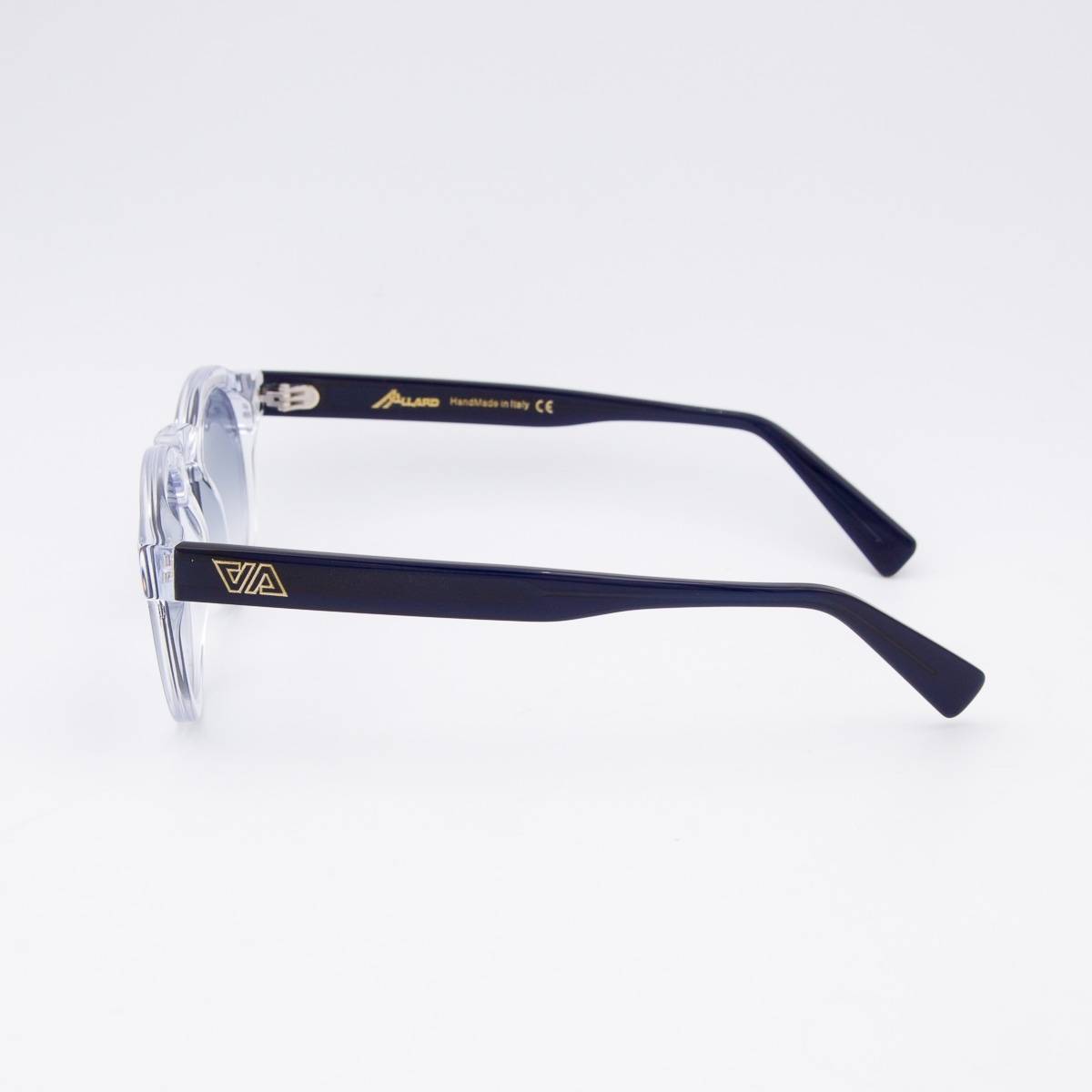 Lunettes de soleil rondes AA transparent bleu azzuro