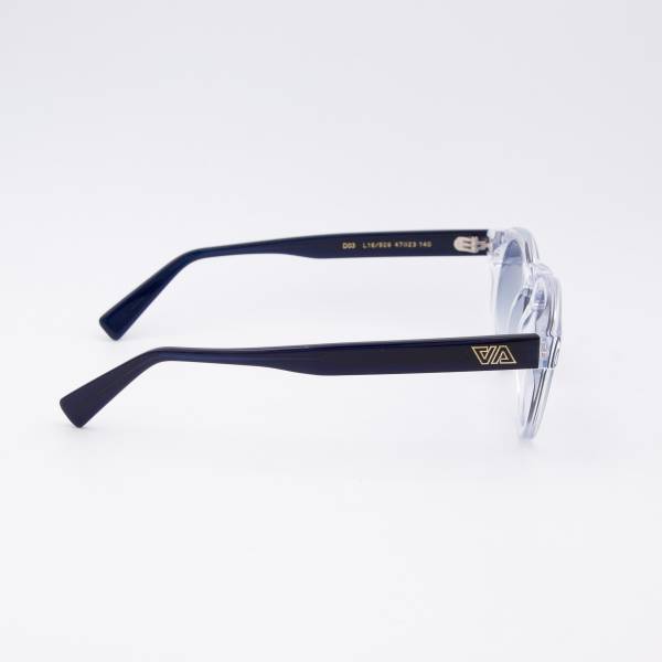 Lunettes de soleil rondes AA transparent bleu azzuro